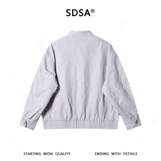 SDSA男装2026新款高贵轻奢韩系简约纯色立领褶皱夹克外套百搭休闲 商品图4