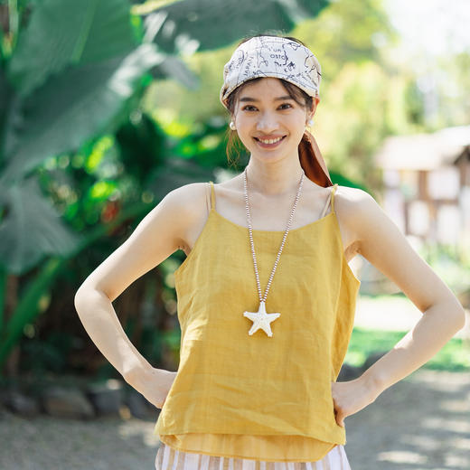 特绽放150朵/双层不露吊带*纯苎麻轻薄双层防透可调节打底背心女 商品图2