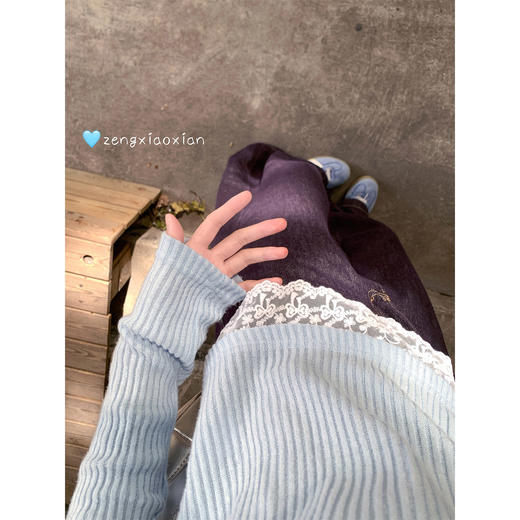 <曾小咸推荐>3.22现货秒杀 ！微信超特价！韩系蕾丝边针织衫t 日常119.99 立减60 秒杀59.99！！ 商品图2