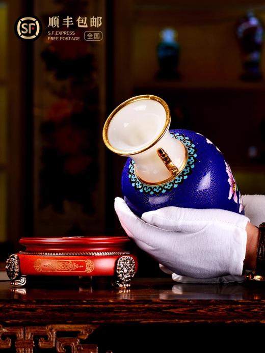 「彼达思」景泰蓝白玉兰花瓶 商品图1