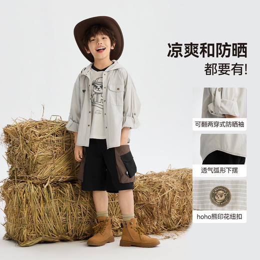 MANHOJIA【小凉风衬衫】儿童防晒衣防蚊原纱防晒轻量两穿衬衫外套 商品图2