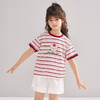 笛莎/Deesha 松饼熊2026年夏季新款童装女童条纹撞色T恤 商品缩略图1