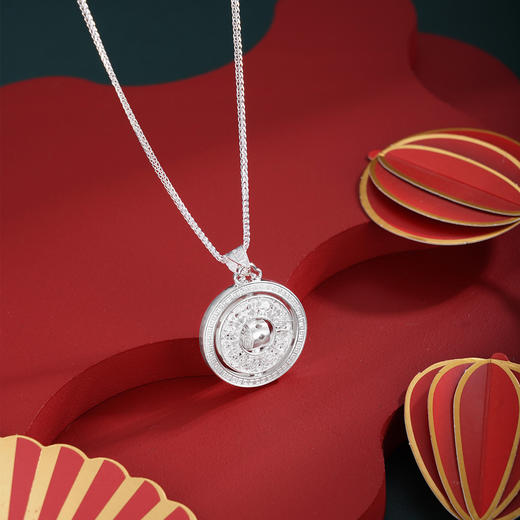 子佩集【八宝福盘】S990银吊坠【QFDZ044】花丝吊坠可旋转（不含链）2510 商品图6