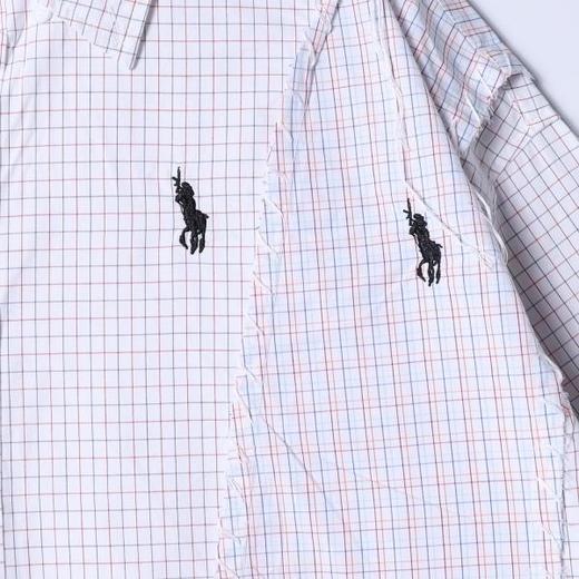 SDSA男装2026新款高贵轻奢刺绣标拼接格子流苏长袖衬衫百搭宽松 商品图2