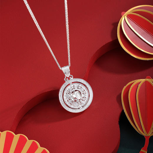 子佩集【八宝福盘】S990银吊坠【QFDZ044】花丝吊坠可旋转（不含链）2510 商品图9