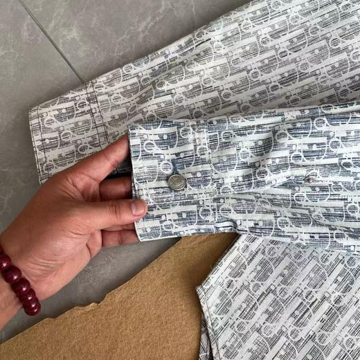 【kz1】情侣经典休闲字母提花牛仔长袖衬衫！！ 商品图3