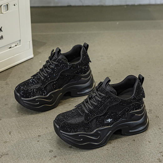 春夏女鞋新款运动鞋，厚底松糕内增高老爹鞋网面透气轻便跑步鞋AM503 商品图2