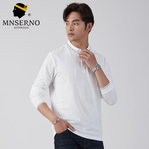 【西尔奴丝光棉长袖polo衫】|男女同款，休闲、时尚、百搭 72h发货 商品图1