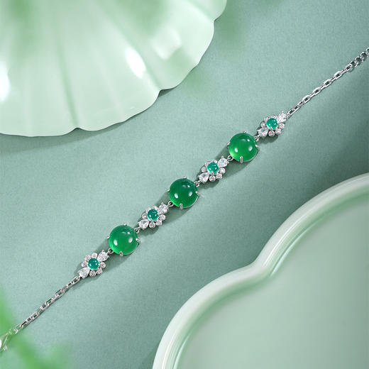 子佩集【花开原野】银S925手链【SL012534】绿玉髓10mm2511 商品图4