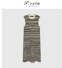 03-3潘依绣丁丁宠粉【心动暗号】慵懒风圆领条纹气质无袖连衣裙 Q0331 商品缩略图0