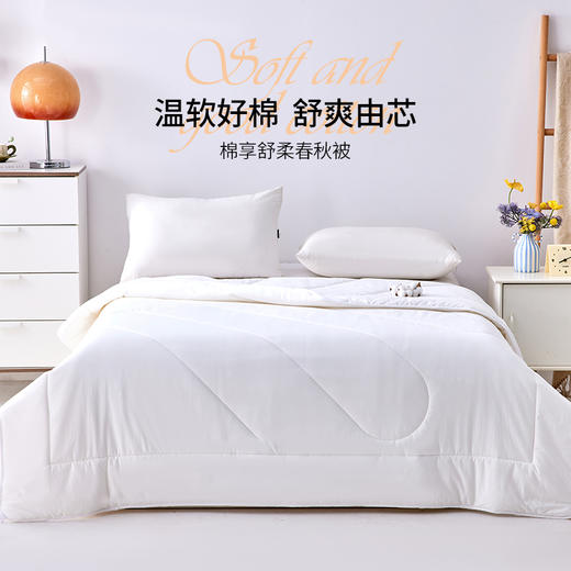 多喜爱 棉享舒柔春秋被【全棉面料】【三维螺旋纤维】【全棉包边】柔软亲肤 蓬松轻盈 整张填充 精美绗缝 八点固定 商品图0