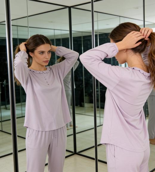 【超软超柔莫加暖】SCHIESSER德国舒雅女士莫代尔+保暖面料家居套装31/23943H 商品图2