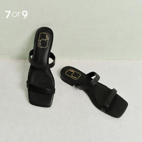 7or9露趾凉鞋一字带平底凉拖香豌豆