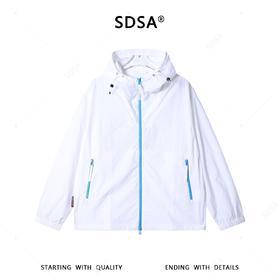 SDSA男装2026新款高贵轻奢潮牌撞色拉链简约立领连帽夹克外套百搭