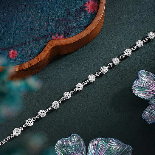 子佩集S990银【白水鉴心】手链【QFSL008】花丝2510 商品图4