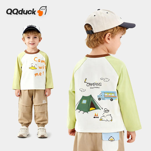 【10A抑菌】【90-130】【可可鸭】男女童春秋长袖T恤 商品图0