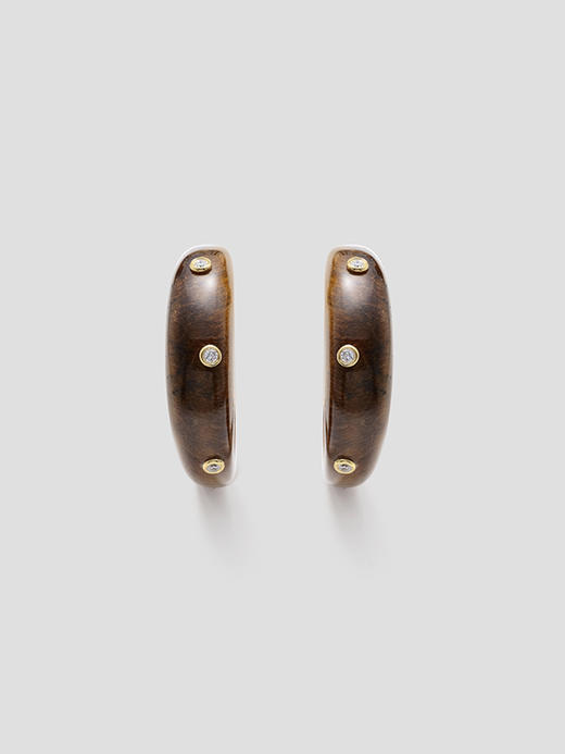 ANATTA｜E-C01-BR Hoops [ 虎眼石 耳环 ]【循Countinuum Line】 商品图1