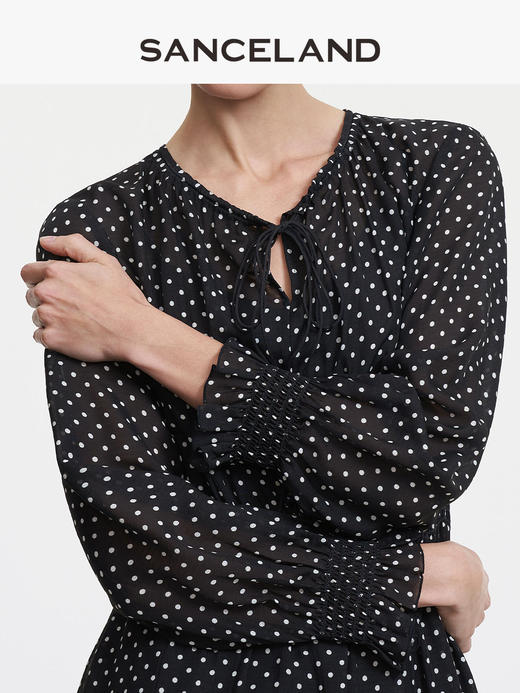 三石一澜SANCELAND乔其真丝连衣裙SK14104011 商品图3