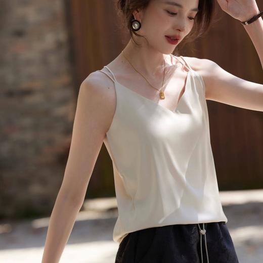 美丽解锁「法式微醺缎面吊带」冰丝缎面爽滑垂感 百搭美背优雅性感 宽肩带/双肩带可选 商品图6