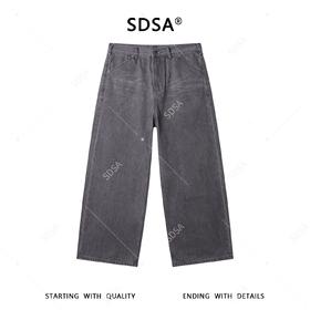 SDSA男装2026新款高贵轻奢美式复古宽松直筒牛仔裤百搭时尚裤子