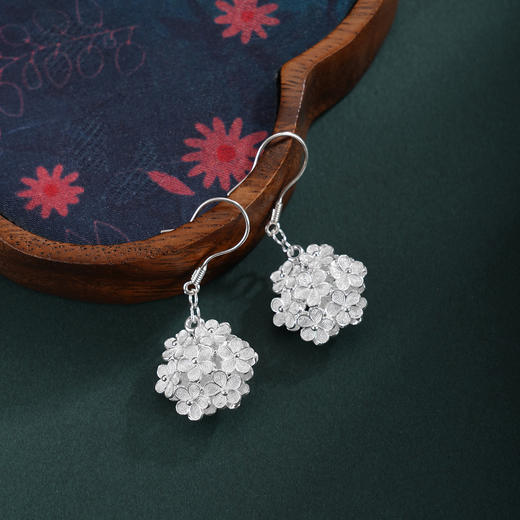 子佩集【繁花簇锦】S990银耳环【QFES047】花丝立体双面花朵2510 商品图3