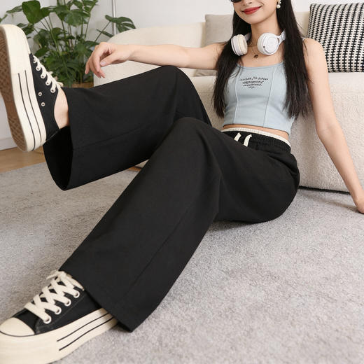 爆仓72小时内发货【透梦-春夏撞色肌理裤】甄选舒适防晒面料，高腰阔腿版型设计，遮肉显瘦不挑身材，轻松拉长腿部线条，小个子高个子轻松驾驶，尽显时髦活力 商品图1