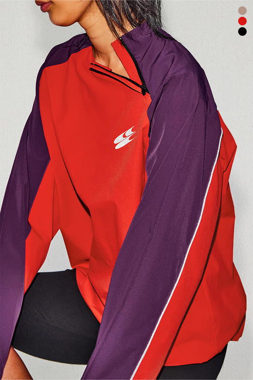 CryingCenter 运动跑步反光拼接圆领半拉链套头衫 哭喊中心 商品图4