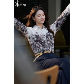 悠扬水墨印花衬衫 米思阳2026春新款优雅宽松舒适通勤衬衫上衣女1119/1160