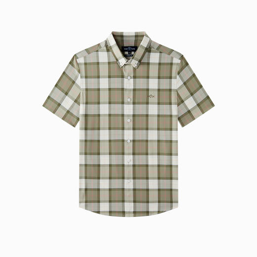 【莫代尔】德鲨2026夏新款短袖格子衬衫男撞色休闲上衣服打底衬衣 商品图4