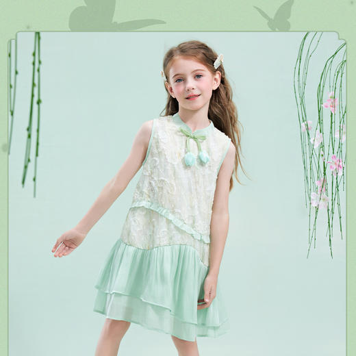 笛莎/Deesha 观山见2026年夏季新款童装女童国风连衣裙 商品图0