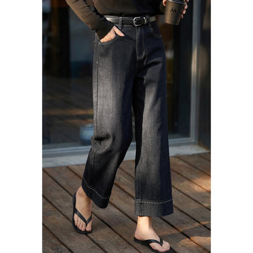 天丝棉阔腿牛仔裤女米思阳2026春季新款高腰宽松显瘦直筒裤1163/1122 商品图2