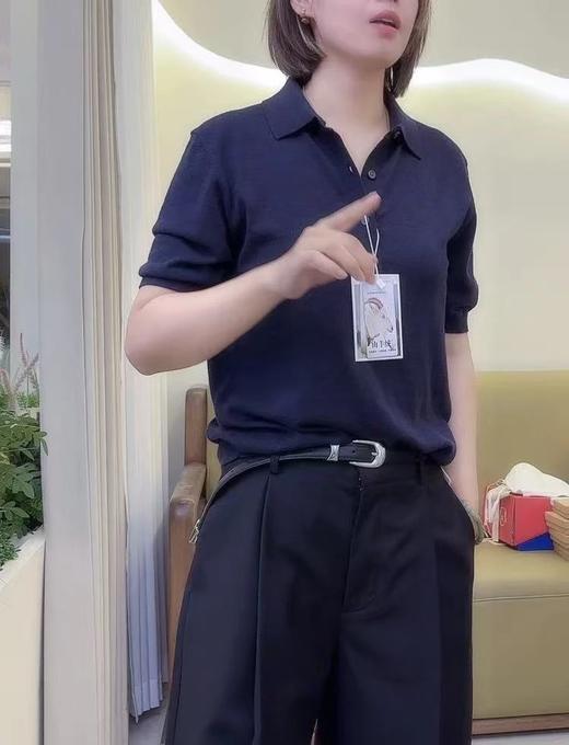 预售！高品质！3色羊绒天丝Polo领短袖上衣SY2957  26ZB03029- 商品图1