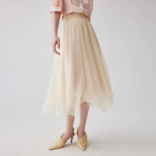 下单3-7天发货！ORIGNAL&CO 花瓣不规则半裙 裙身垂坠有韵律感 低调吸睛翩若惊鸿 三层面料叠加不透 亲肤柔软 商品图1