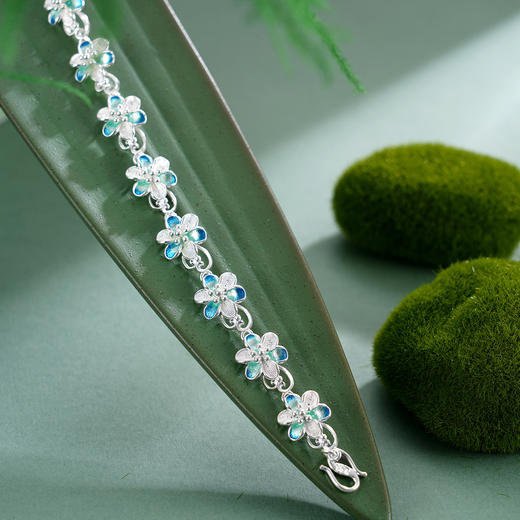 子佩集【相遇花开】S990银手链【MXSL010】花丝珐琅彩2510 商品图6