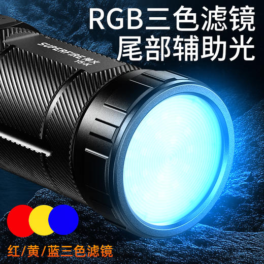 神火Y5-K强光手电筒高亮远射电显变焦三色光照明装备 商品图3
