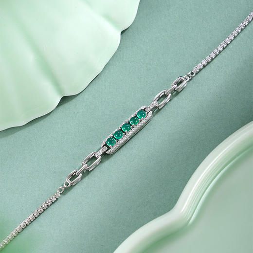 子佩集【清漪潋滟】银S925手链【SL012333】绿玉髓排钻2511 商品图3