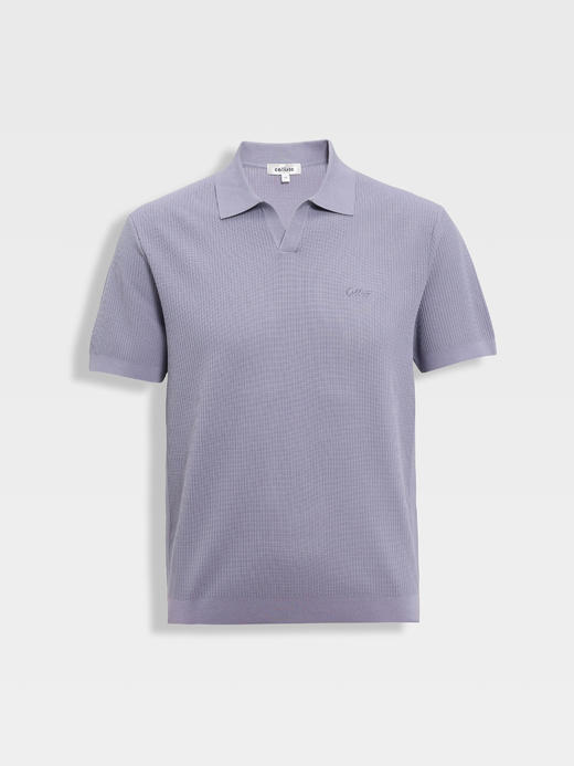 callisto紫色燕子领长绒棉弹力T恤 商品图0