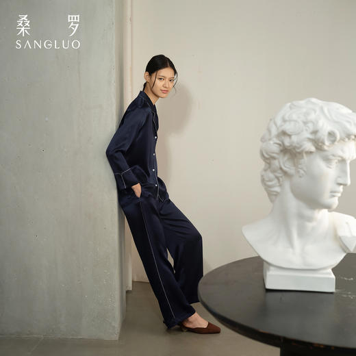 玻尿酸美肤』桑罗23姆米重磅睡衣套装桑蚕丝女家居服外穿 商品图2