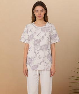 【32S100%棉汗布】SCHIESSER 德国舒雅女士纯棉短袖七分裤套装31/22373H