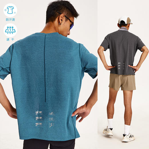 CryingCenter 汗空面料 河流反光线迹短袖跑步训练衫  哭喊中心 商品图1