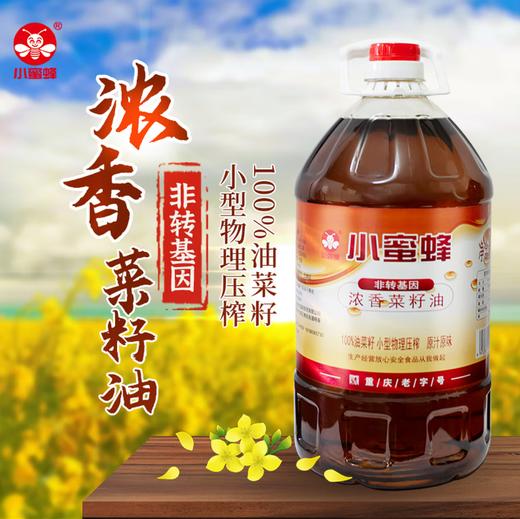 重庆小蜜蜂浓香菜籽油5L桶装9.2斤农家食用油非转基因压榨火锅蘸 商品图2