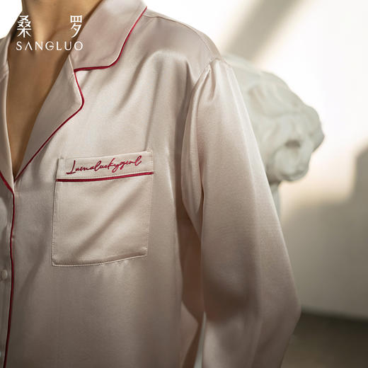 玻尿酸美肤』桑罗23姆米重磅睡衣套装桑蚕丝女家居服外穿 商品图4