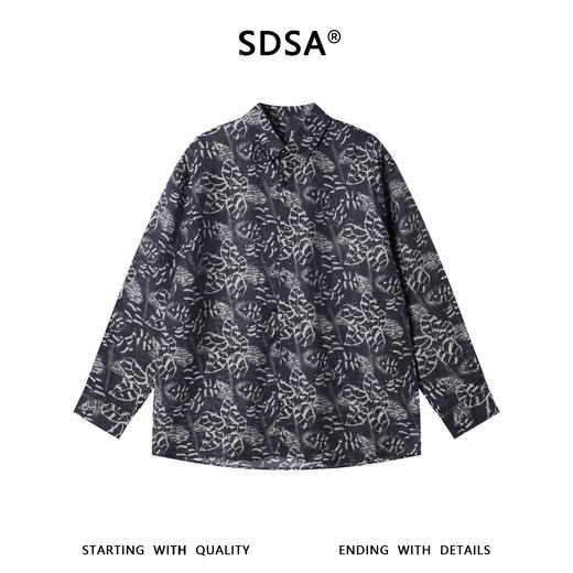SDSA男装2026新款高贵轻奢潮牌时尚满印植物花卉长袖衬衫百搭休闲 商品图0