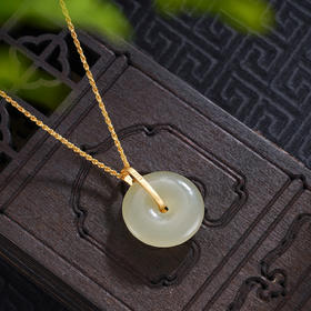 子佩集S925银【玉莹】和田玉套链项链【WSB7187】国潮镀金平安扣2509