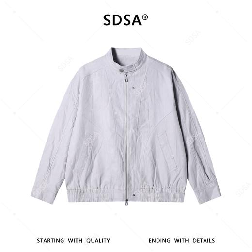 SDSA男装2026新款高贵轻奢韩系简约纯色立领褶皱夹克外套百搭休闲 商品图0