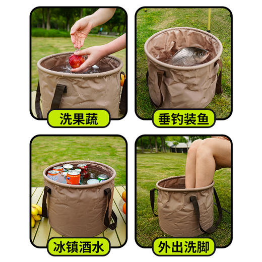 自营（北京董礼）-汉乐美途折叠水桶HL-0820 展开:330*250mm; 收纳:中330*20mm 商品图5