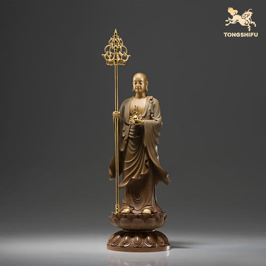 铜师傅《大愿地藏(泥金版)》中式禅意佛像铜摆件 铜像家居工艺品 商品图2