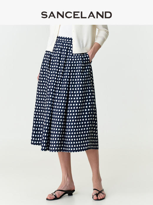 三石一澜SANCELAND 桑蚕丝斜纹绸半裙SK23103015 商品图1