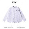SDSA男装2026新款高贵轻奢刺绣标拼接格子流苏长袖衬衫百搭宽松 商品缩略图0