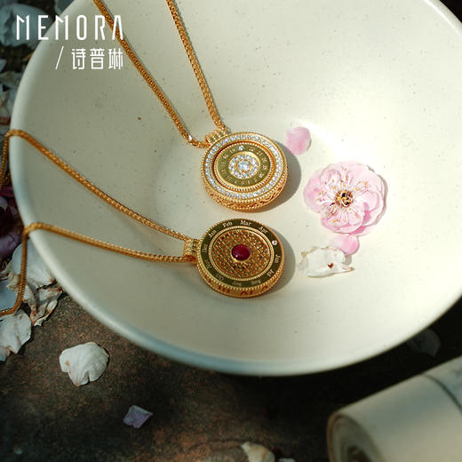 【热卖臻品】时光轮转 时光印记足金项链 黄金钻石套链女士礼物MEMORA诗普琳LN525301 商品图9